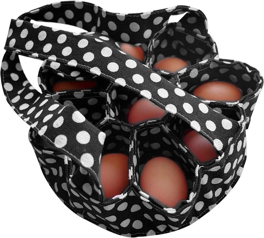 Eierzakjes mand voor kippeneieren eiermand met 9 zakken draagbare eierverzamelaar bewaardoos voor verse eieren eierzakjes organizer voor kippen eendeneieren