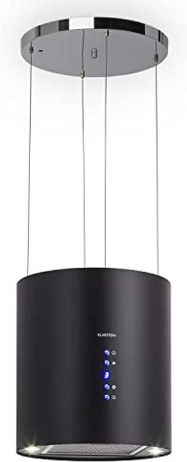 Eiland Afzuigkap Ø35 cm Krachtige 190W Motor met LED Verlichting Zwart RVS