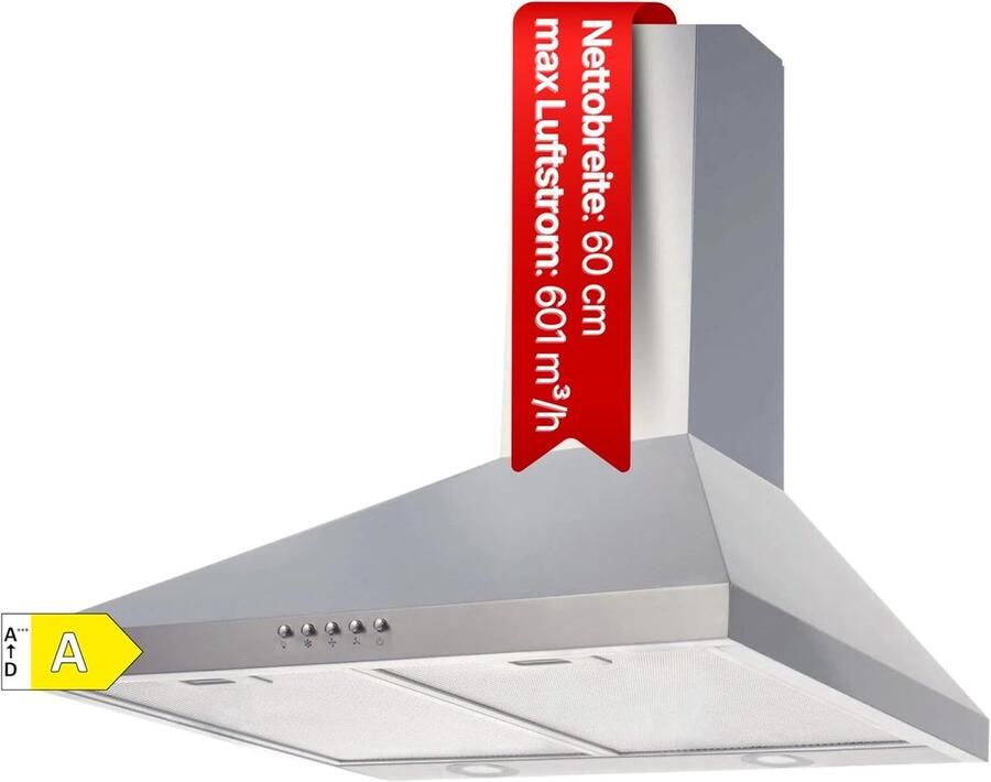 Eiland Afzuigkap Keuken Ventilator Koken Lucht Zuiveren Krachtige Afzuiging 618 m³ u 60 cm Breed Roestvrij Staal