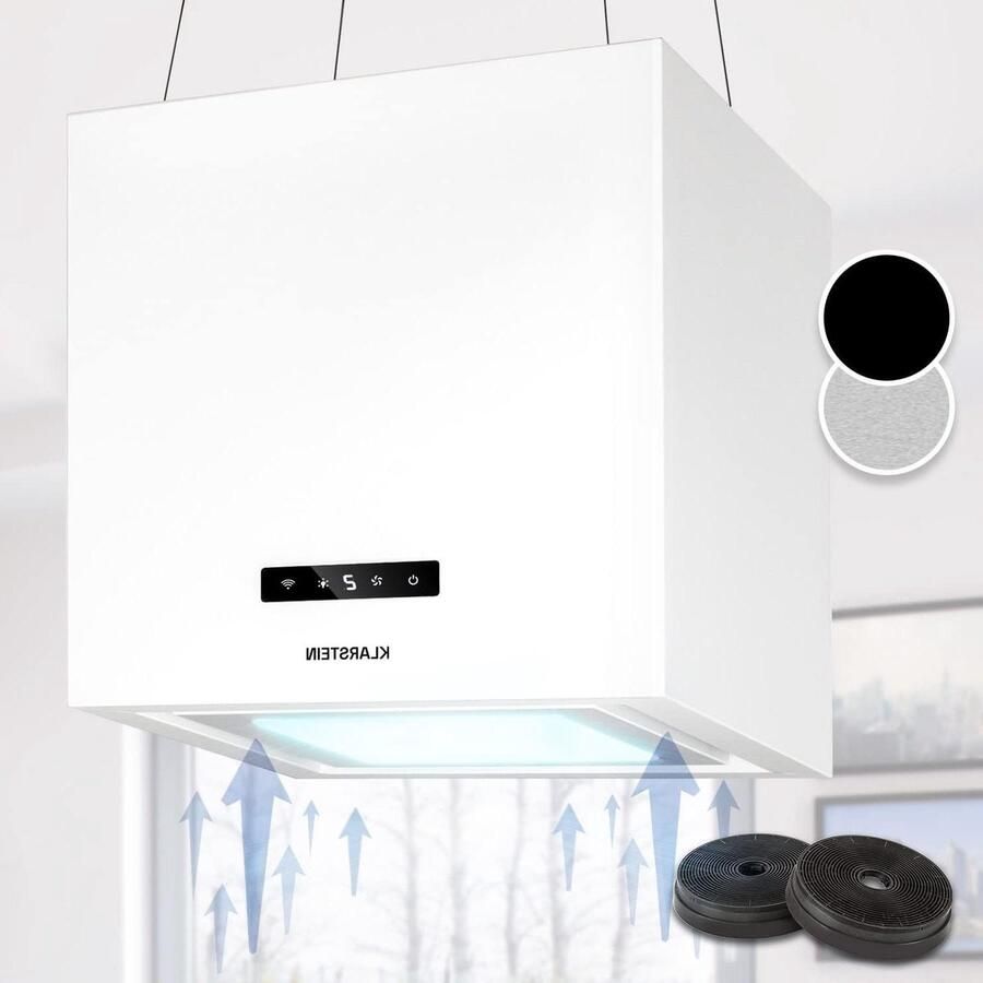 Eiland Afzuigkap Plafondkap Keuken Lucht Zuiveren App Bediening WiFi 45 cm Wit