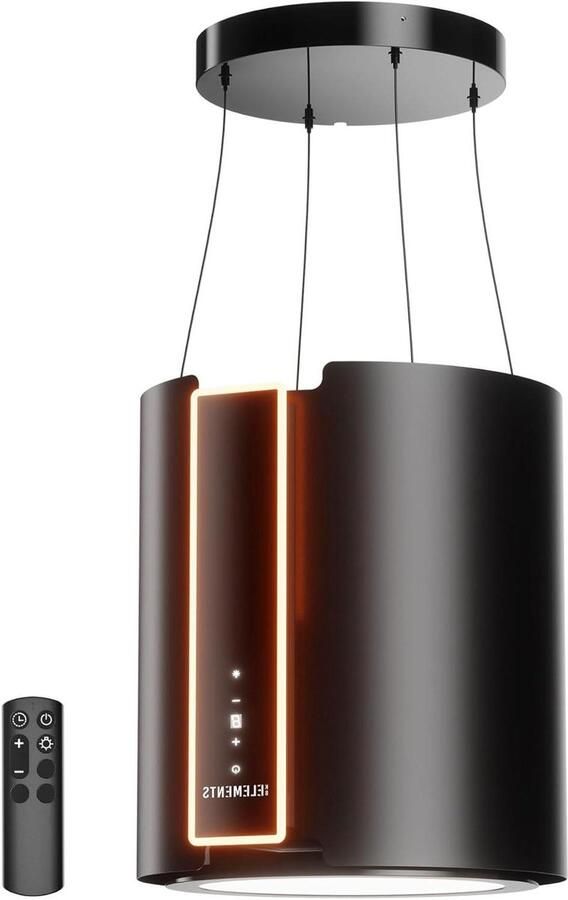 Eiland afzuigkap Vrijhangend model Frisse keukenlucht 1000 m³ u zuigkracht 60 cm breed Zwart