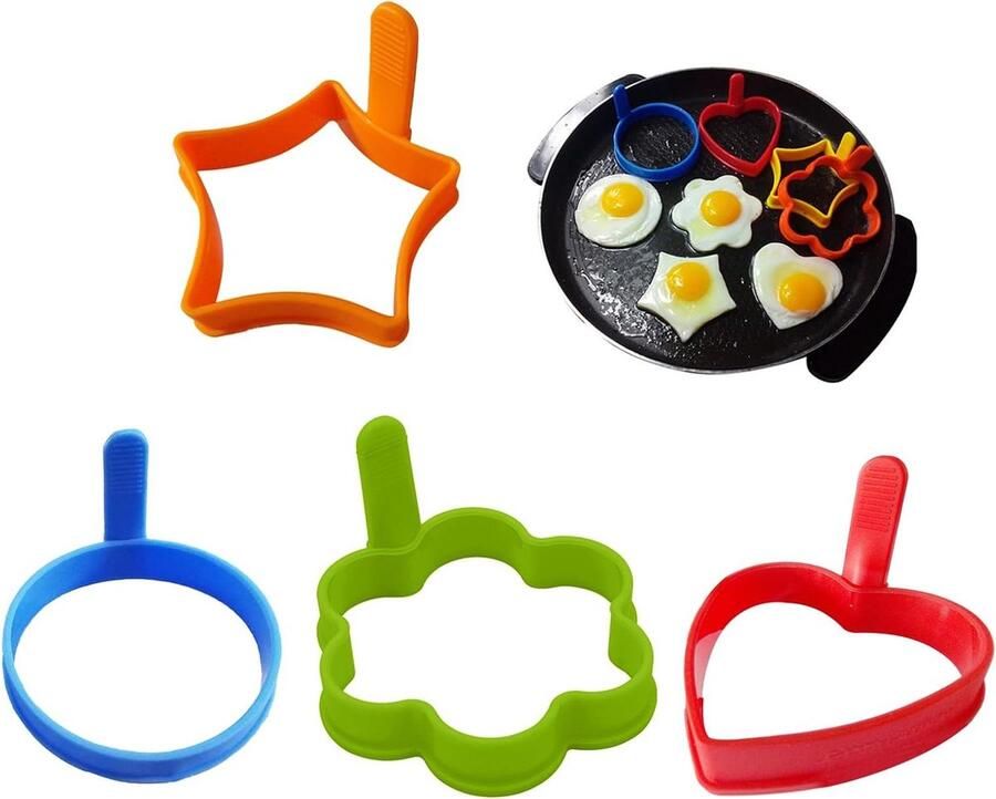 Eivorm Ontbijt Pannenkoekvorm Keuken Eieren Bakken Antiaanbaklaag 10x10x7cm Niet gespecificeerd