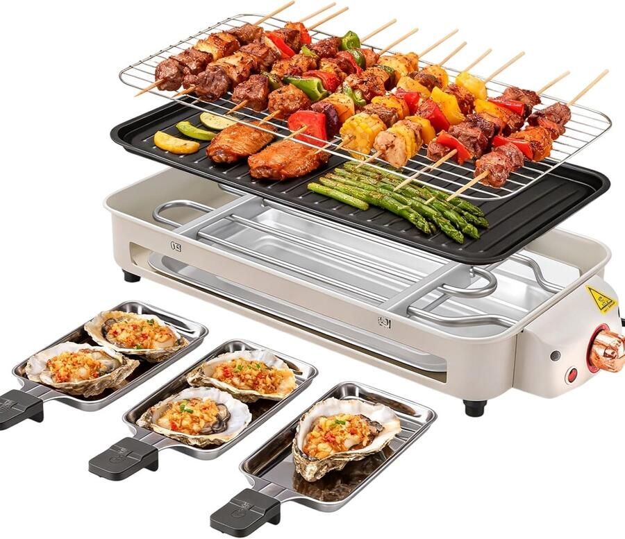 Electric grill 2-in-1 1700W voor 5-8 personen rookvrij binnen BBQ en hotpot ervaring ShopVlot