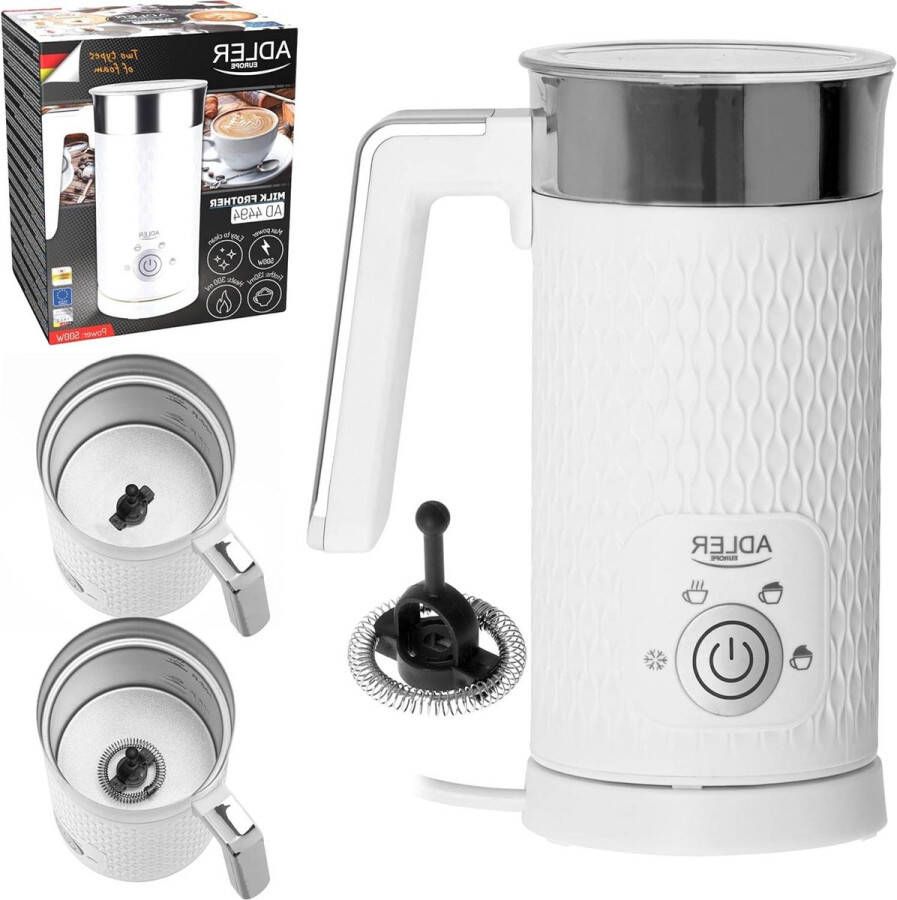 Electric Milk Frother Heater Non-Stick Coating 4 Functions Cappuccino Latte Heating Cold Foam 2 Types of Foam Cappuccino and Latte