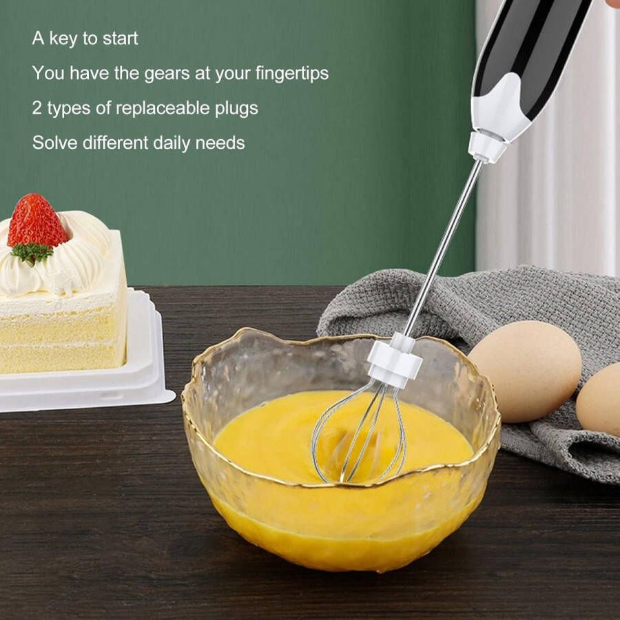 Electric Milk Frother Rechargeable Handheld 3 Speed Coffee Frother Electric Whisk Easy To Disassemble Coffee Stirrers Kitchen Gadgets Home