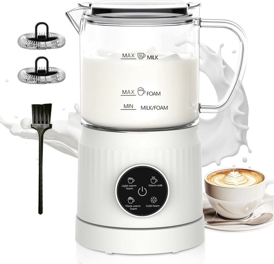 Electric Milk Frother Wit 400 ml Automatische Melkschuimer voor Koffie en Dranken