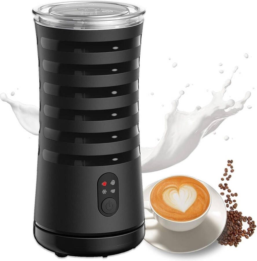 Electric Milk Frother with 4 Modes Grippy Shape Strix Control Non-Stick Interior Pure Black