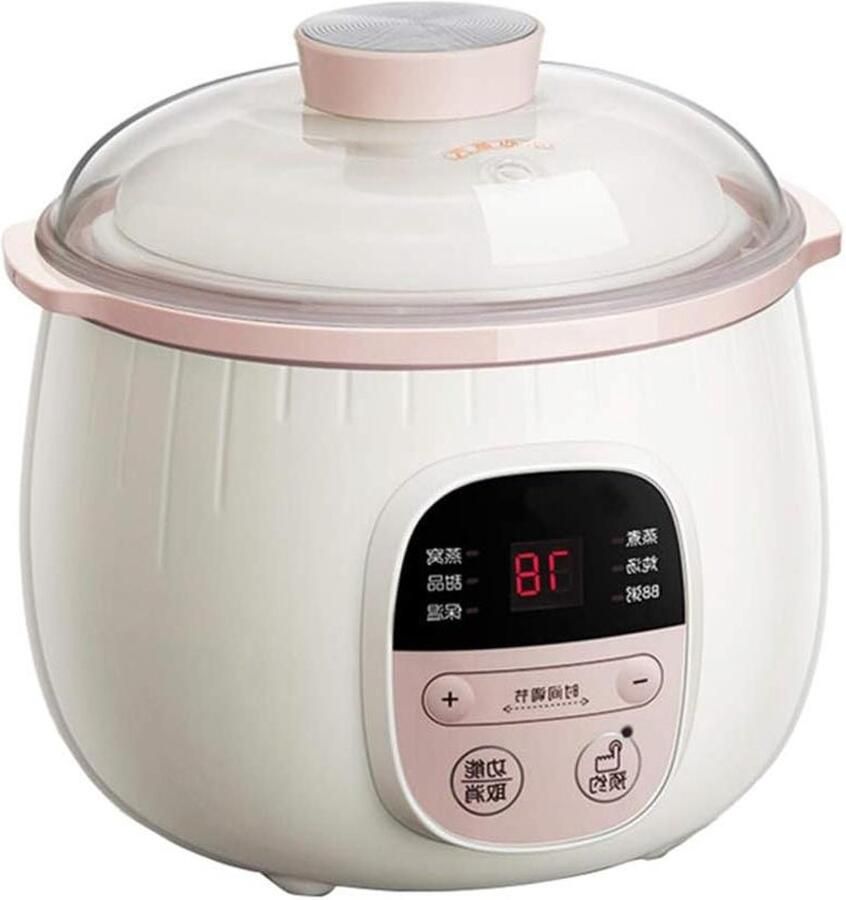Electric Stew Pot Ceramic Liner Slow Cooker Household Multifunction Cooking Pot Small Slow Cooker with Reservation Function for Serves 1-2 Persons