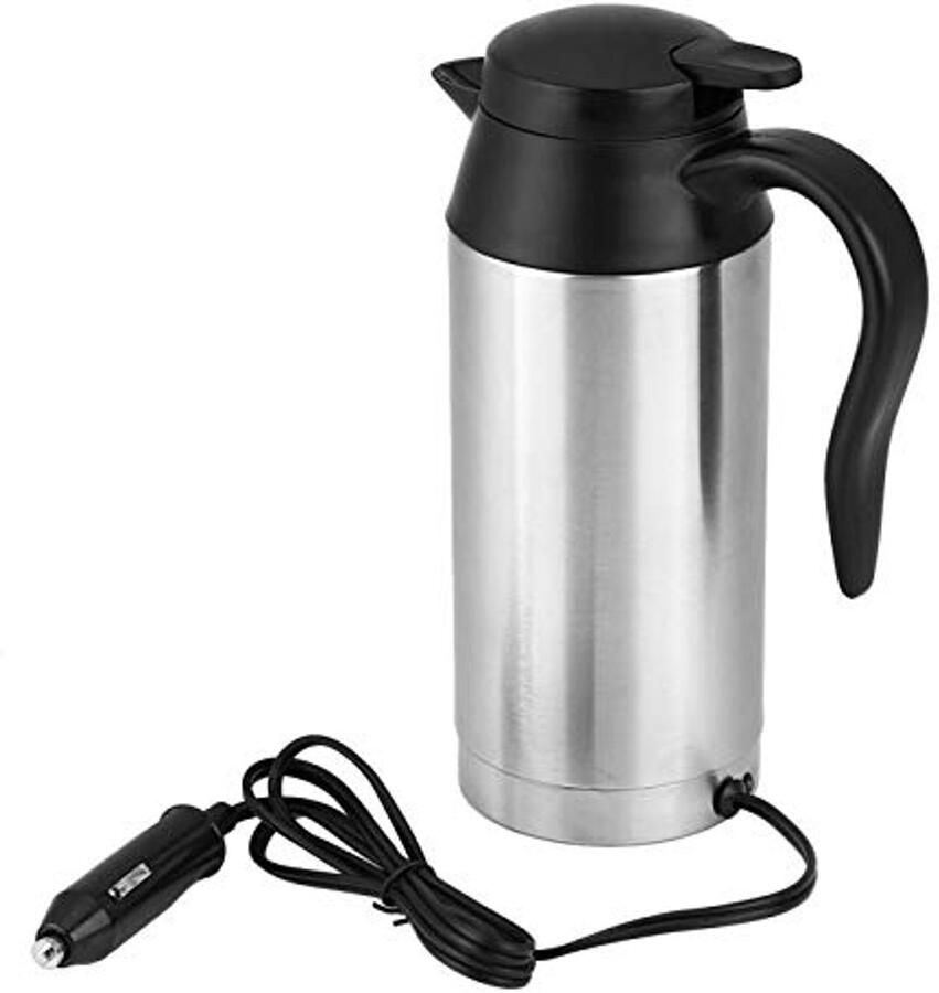 Electrische Kettle voor Auto 750ml Thermoskan voor Reis met 12V Aansluiting