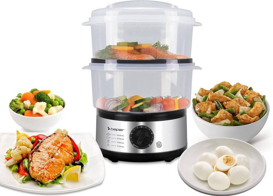 Electrische stoomoven 5l inhoud Met timer Voor het stomen van rijst vis ravioli groenten vlees BFA vrij 500W 220V Staal zwart