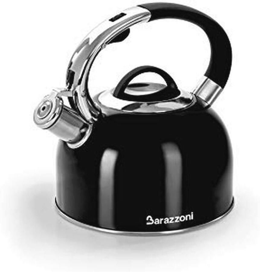 Elegante Glanzend Zwarte Waterkoker van Roestvrij Staal Functioneel en Modern