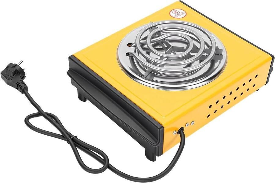 Elektrisch Enkel Fornuis Kookplaat Tafelbrander Extra Kookoppervlak Roestvrij Staal 240 x 220 x 80 mm Zilver