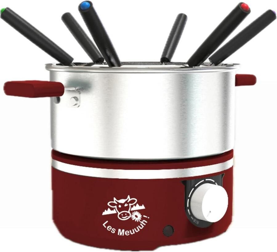 Elektrisch Fondue Set voor 6 Personen Inductie Geschikt RVS Pan 1.8L Inhoud