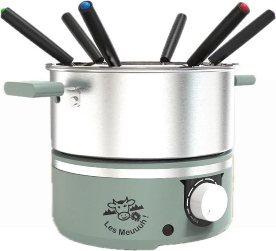 Elektrisch Fondue Set voor 6 Personen Roestvrijstaal & Inductie Geschikt 1.8L