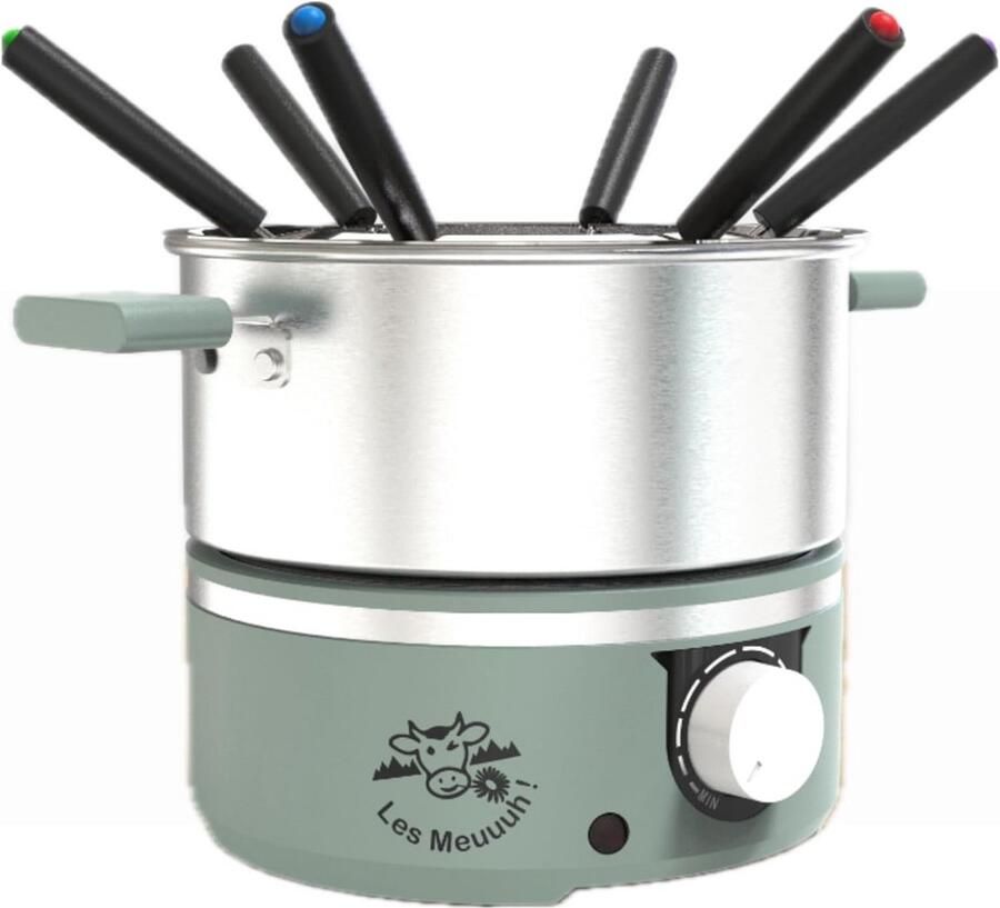Elektrisch Fondue Set voor 6 Personen Roestvrijstaal & Inductie Geschikt 1.8L