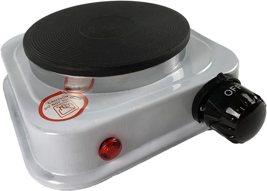 Elektrisch Fornuis Draagbare Kookplaat Compact Koken Gietijzeren Plaat 13.5x13.5x3.5cm Wit