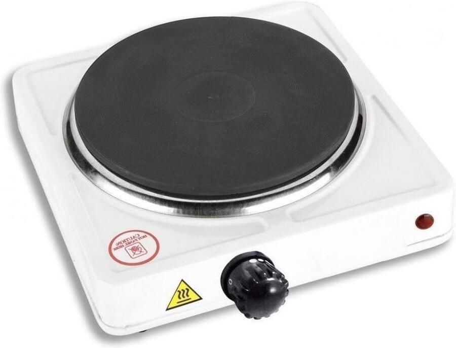 Elektrisch fornuis Draagbare kookplaat Koken onderweg Gietijzeren plaat 185 mm plaat Wit