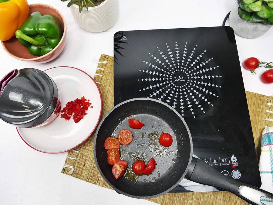 Elektrisch fornuis inductie 2100W zwart met programmeerbare functies