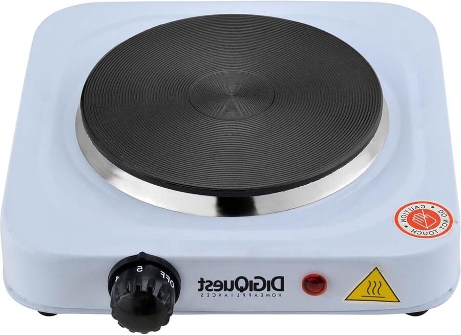 Elektrisch fornuis Kookplaat Compact koken Regelbare thermostaat 15.5 cm diameter Wit