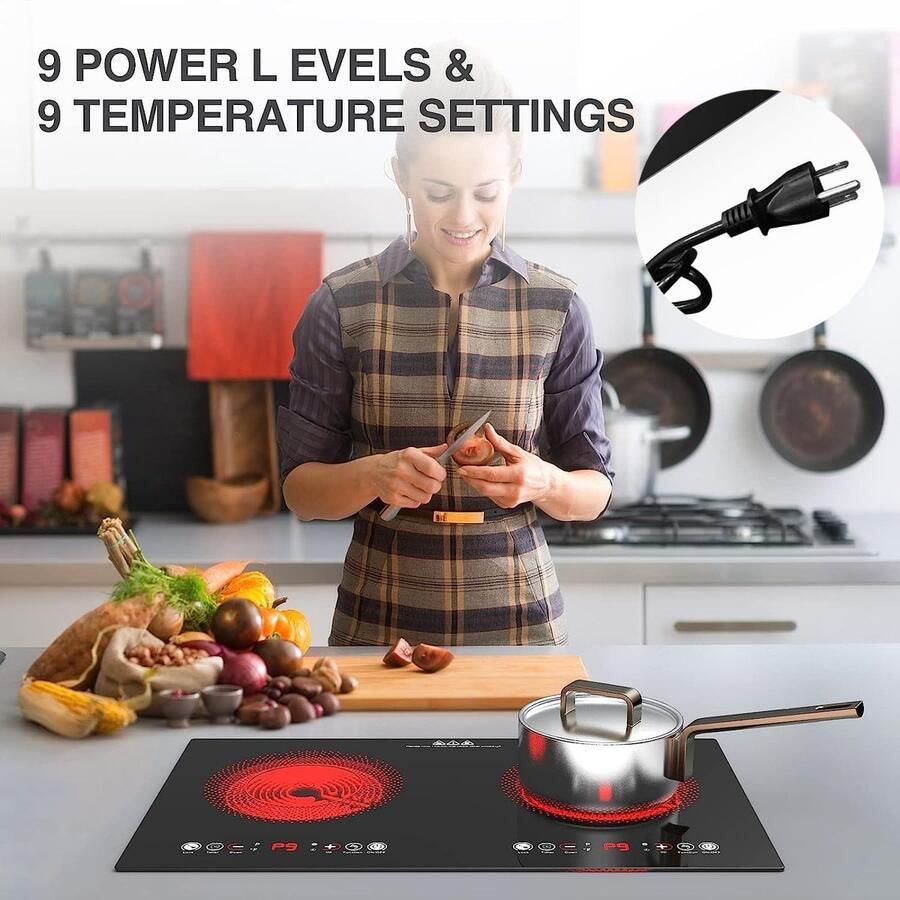 Elektrisch fornuis Kookplaat Snel koken Touch bediening 60 cm Zwart