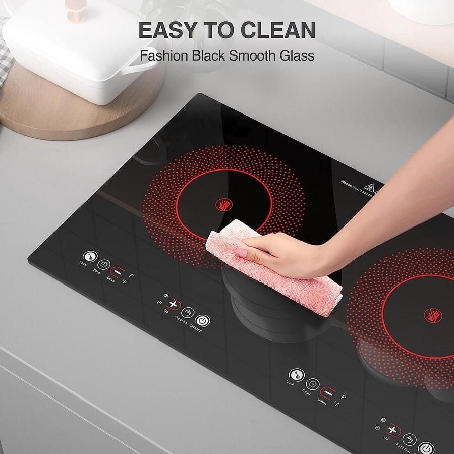 Elektrisch fornuis Kookplaat Snel koken Touch bediening 60 cm Zwart