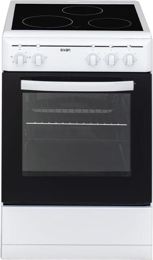 Elektrisch fornuis met oven en keramische kookplaat 3 kookzones 48 liter energiezuinig