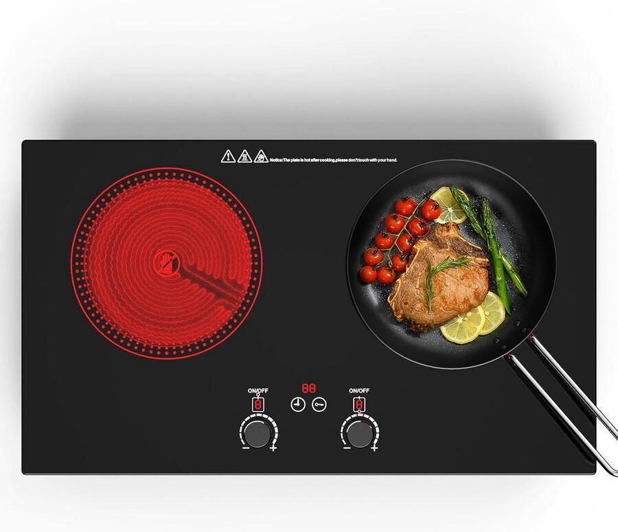 Elektrisch Fornuis met Oven Kookplaat en 10 Warmtestanden Veilig & Timer