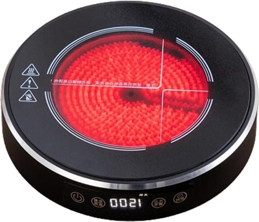 Elektrisch Fornuis Theemaker Kookplaat Koffie Zetten 360 Verticale Verwarming 21.5 cm Zwart