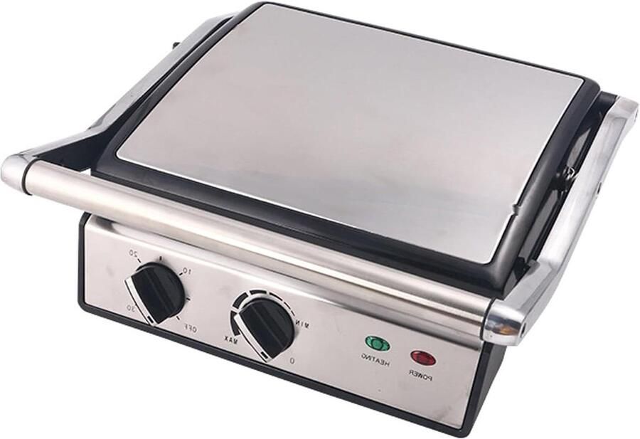 Elektrisch Grillapparaat Panini Pers Snelle Maaltijden Compact Verticaal Opbergen 45x26x13cm Wit