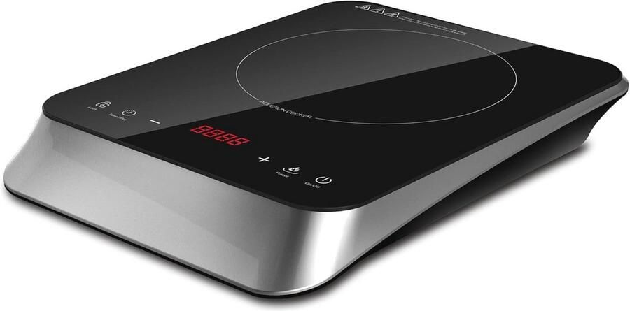 Elektrisch Inductiekookplaat met Digitaal Display en Timer 2000 Watt Zwart Staal