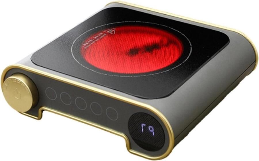 Elektrisch Keramisch Fornuis Mini Thee Fornuis Water Koken Microkristallijn Paneel 200x185x65mm Grijs