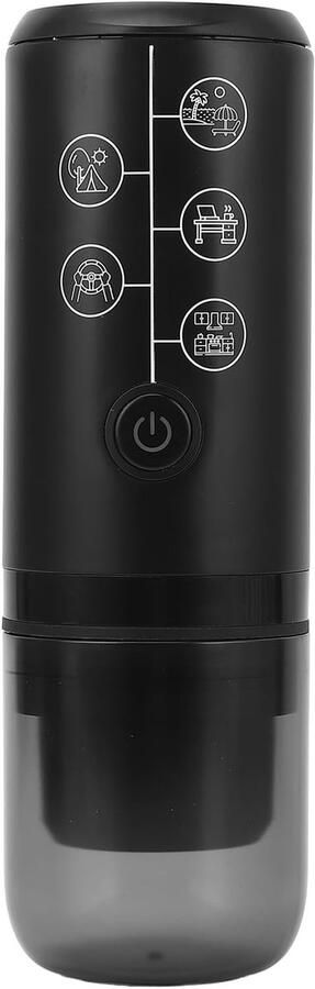 Elektrisch Koffiezetapparaat Draagbare Koffiemaker Koffie Zetten Oplaadbaar Draadloos 120 Ml Reservoir Zwart