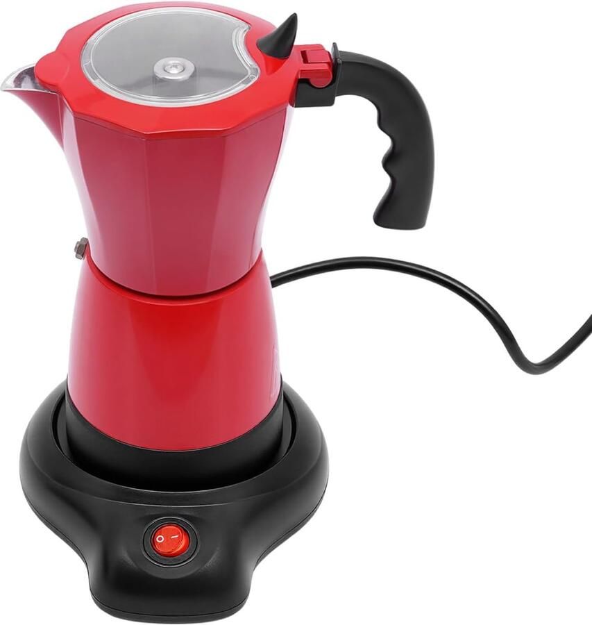 Elektrisch Koffiezetapparaat Espresso Maker Aromatische Koffie Zetten Snelle Extractie 2.5 Bar 300 ml 6 Kopjes Rood