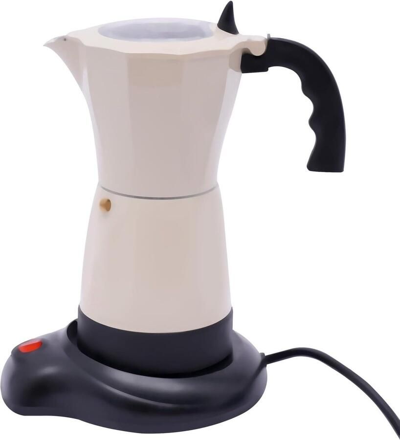 Elektrisch Koffiezetapparaat Espresso Maker Koffie Zetten Met Anti-Druipmondstuk 300 ml Gebroken Wit