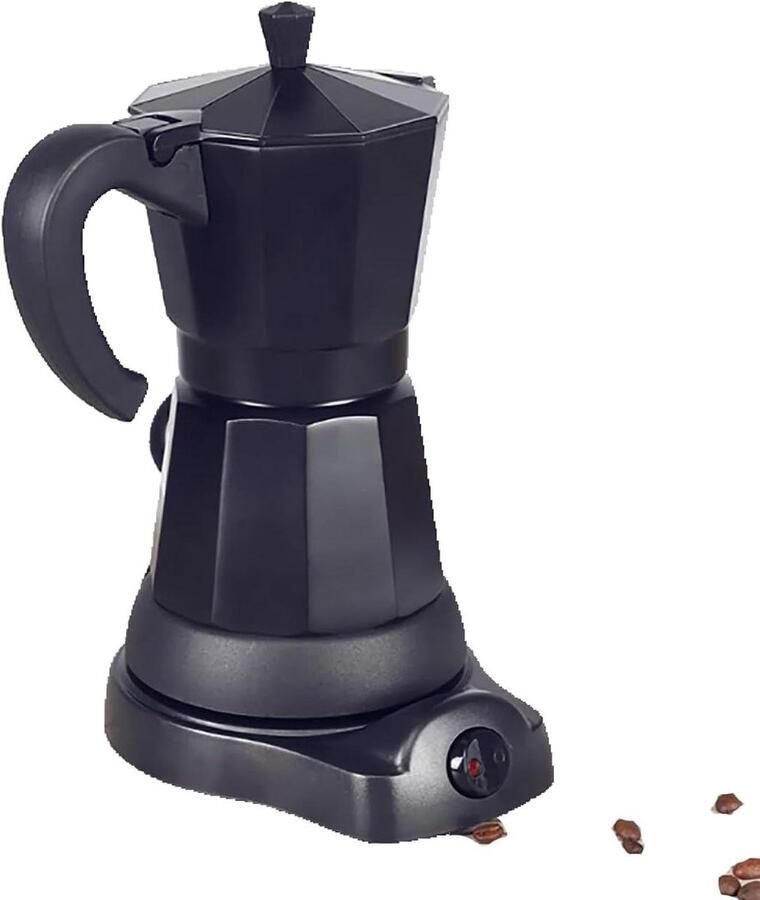 Elektrisch Koffiezetapparaat Mokka Pot Thuis Koffie Zetten Hittebestendig Handvat 300 ml Zwart