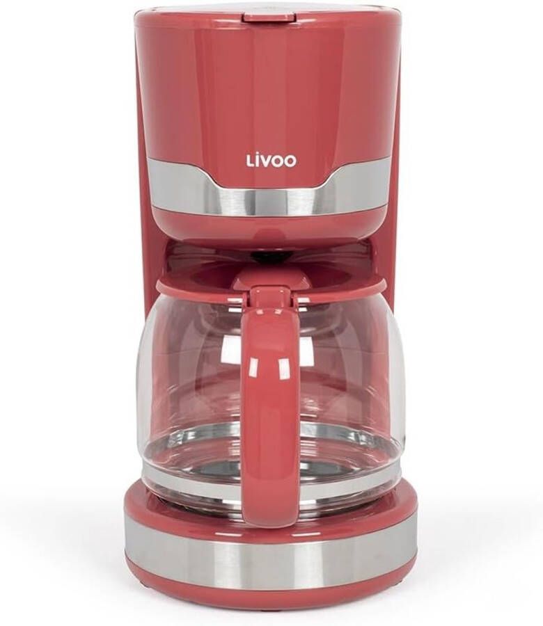 Elektrisch Koffiezetapparaat voor 14 Kopjes 1000 W Herbruikbaar Filter Warmhoudsysteem Druppelbescherming Chili Rood