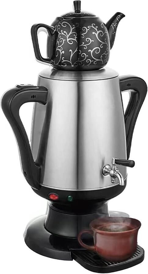 Elektrisch Koffiezetapparaat Waterkoker Set Koffie en Thee Automatische Warmtefunctie 4 Liter Pot Zwart