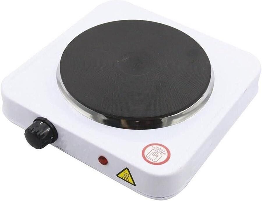 Elektrisch Kooktoestel Draagbare Plaat Koken Onderweg Gietijzeren Plaat 15.2 cm Diameter Wit