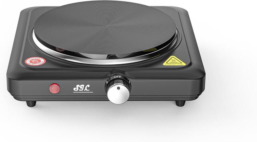 Elektrisch Kookplaatje Draagbare Kookplaat Overal Koken Gietijzeren Plaat 1500W Zwart