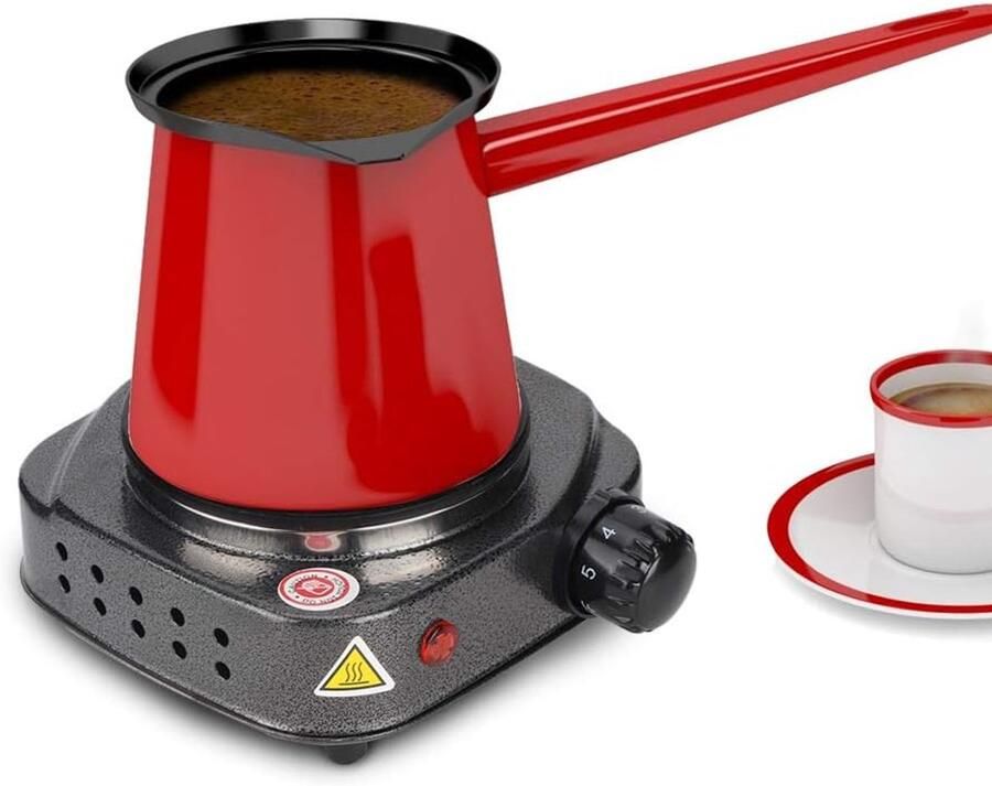 Elektrisch Kookplaatje Mini Fornuis Boiler Koffie Thee Koken Snelle Verwarming Compact Formaat Zilver Grijs
