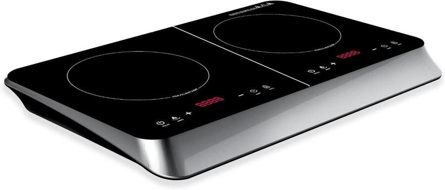 Elektrisch Kookstel Inductie Kookplaat Snel Koken Dubbele Zone 2000W + 1500W Zwart