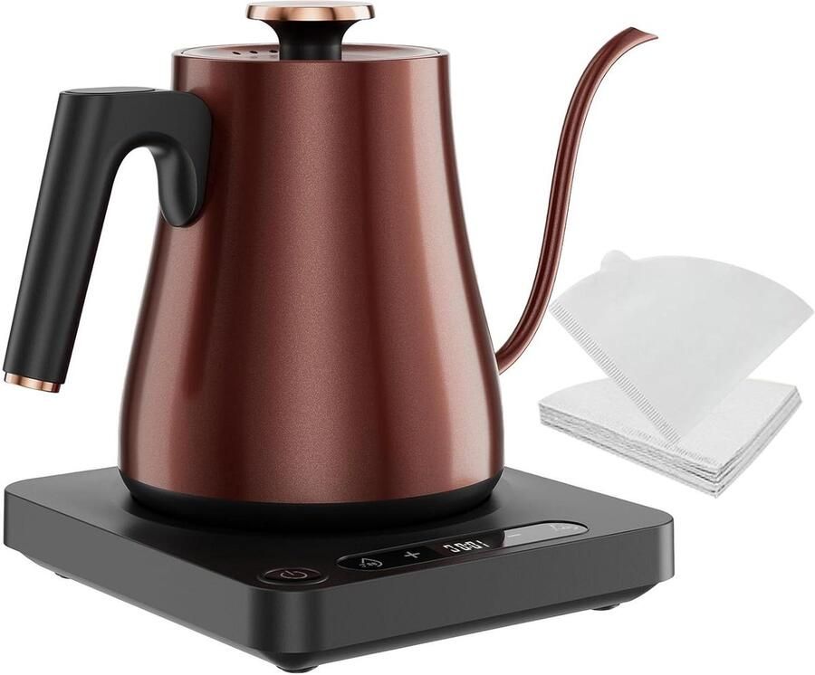 Elektrisch Kookstel Waterkoker Ketel Thee en Koffie Temperatuurregeling 1 Liter Koper