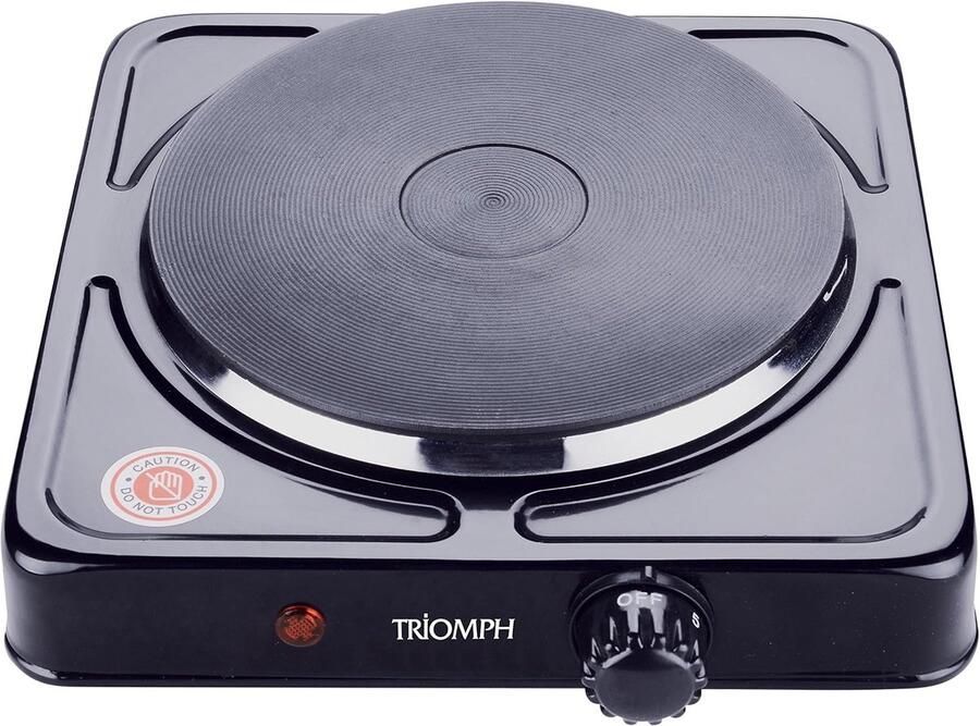 Elektrisch Kooktoestel Eénpits Fornuis Compact Koken Antiaanbaklaag 23.5 x 23.5 cm Zwart