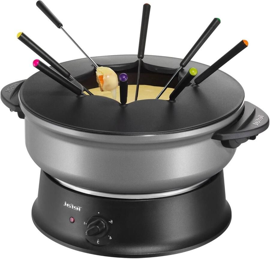 Elektrisch Kooktoestel Wok Fondue Gezellig Tafelen Multifunctioneel Apparaat 1 Liter Zilver