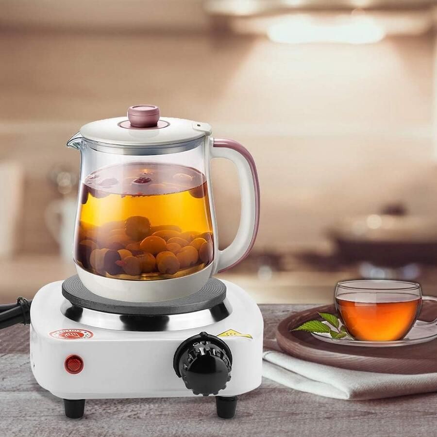 Elektrisch Mini-fornuis Draagbare Kookplaat Koffie en Thee Verstelbare Temperatuur 15 x 15 x 6 cm Zwart