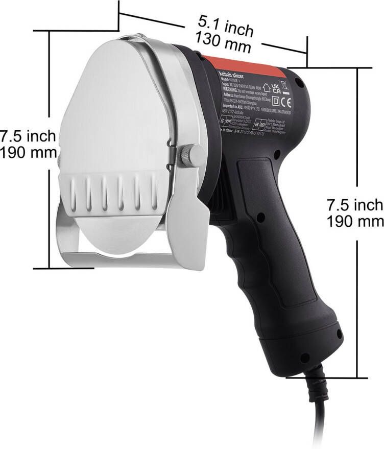 Elektrisch shoarmames 80 W roestvrijstalen gyrosnijder 2 messen 0-8 mm instelbare dikte lemmet Φ4 100 mm voor commercieel döner kebab snijden professioneel Turks