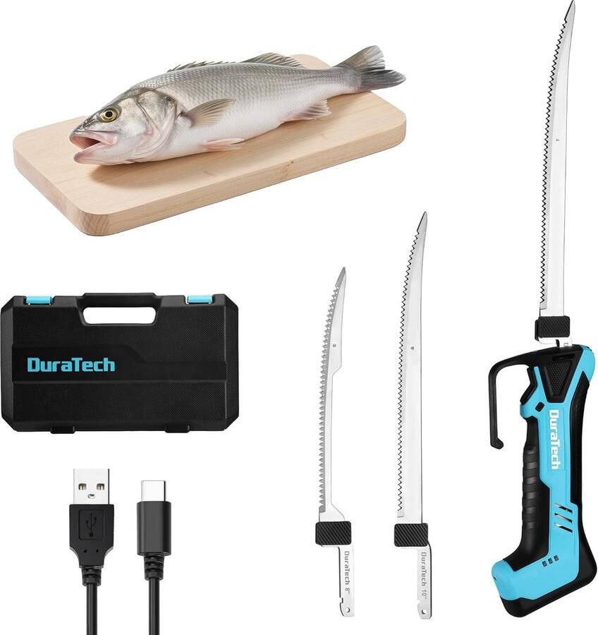 Elektrisch Snoerloos Mes voor Vis en Vlees met Oplaadbare Batterij