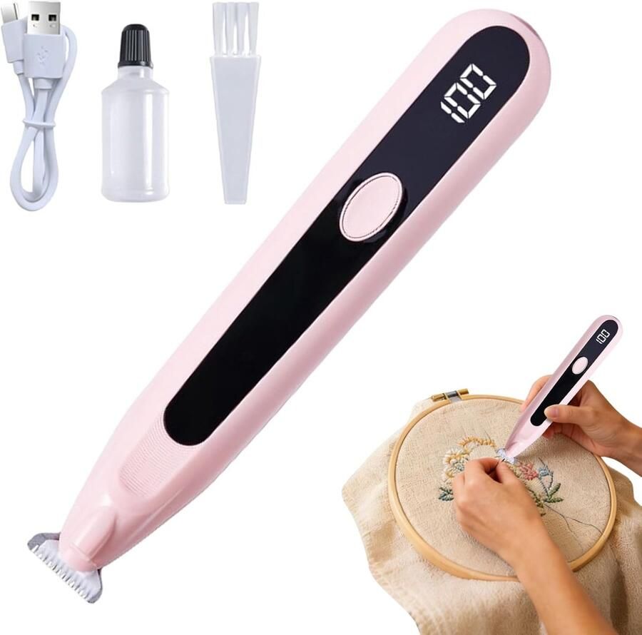 Elektrisch Tornmesje Naadverwijderaar Machine Precisie Naaiwerk Ergonomisch Ontwerp 17 cm Lengte Roze