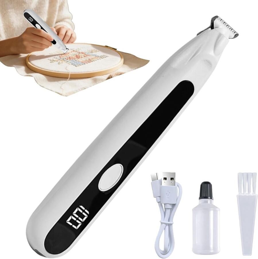 Elektrisch Tornmesje Naaidraad Verwijderaar Precisie Naaiwerk Beschermt Stof 17cm Lengte Wit