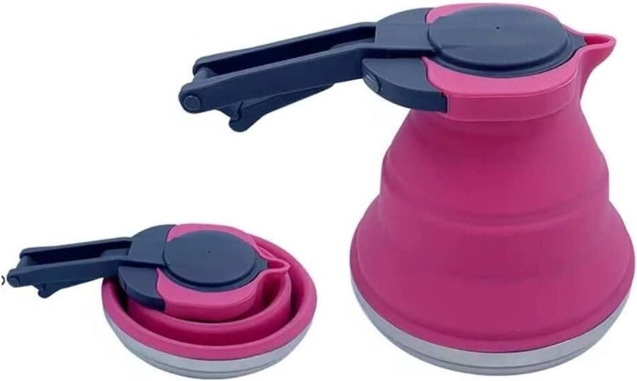 Elektrisch Vouwbare Waterkoker Reis Waterkoker Silicone Reizen en Kamperen Compact Opvouwbaar Ontwerp 1500 ml Lichtgroen